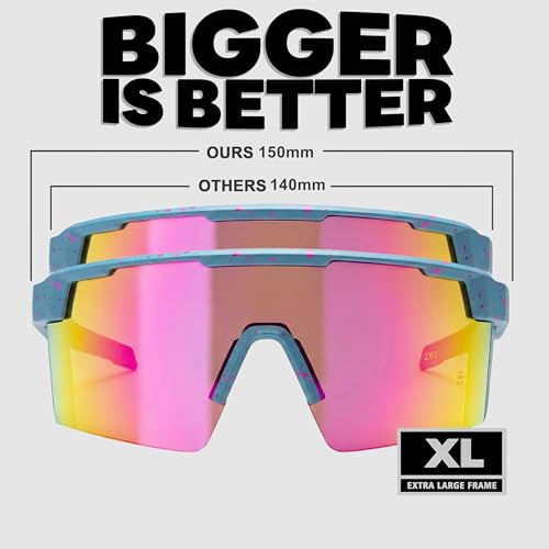 Image of WISTON XL Z87 Sunglasses for Big Wide Heads Men Women,TR90 Ultralight UV400 Protection Sun Glasses Z8224