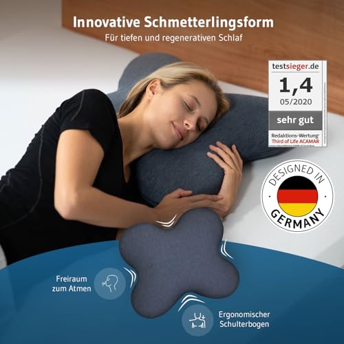 Third of Life Nackenkissen ACAMAR Quickdry, Ergonomisches Seitenschläfer-Kissen, Memory Foam Neck...