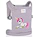 HappyVk- Puppentrage- Kinder Spielzeug süße Einhorn Stickerei-Puppentragetasche- Puppentrage Baby Puppe Vorne und Hinten Puppenzubehör-Grau-Plus EIN reversibles Paillettenarmband