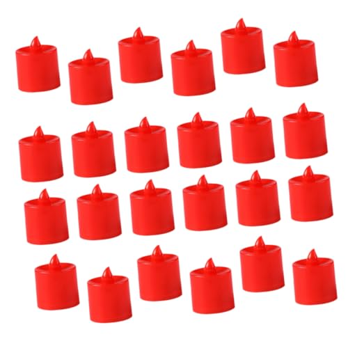 20 Velas LED Rojas sin Llama con Pilas de Botón para Decoración de Cumpleaños y Fiestas
