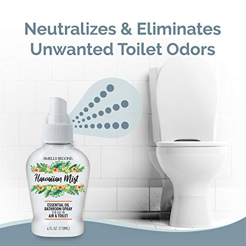 Smells Begone Essential Oil Air Freshener Bathroom Spray - Eliminates Bathroom & Toilet Odors - Made With Essential Oils - Hawaiian Mist Scent - 4 Ounces #TOP1