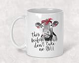NA Diese Färse nimmt Keine Bull Red Bandana Kühe Lustige Farm Kaffeetasse Tasse -.