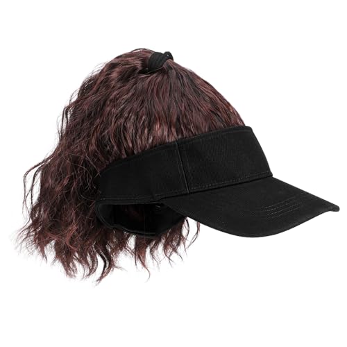 Casquette de baseball avec cheveux longs pour masquer la perte de volume capillaire