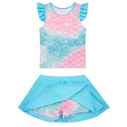 Girls 2 Piece Ruffle Bathing Suit Tankini Size 3-10