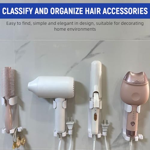 Image of HASTHIP 2 Pcs Hair Straightener Holder for Wall, Dryer Stand, Cable Grip