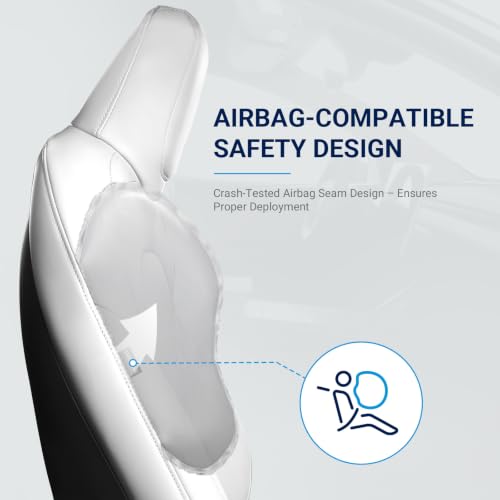 Image of Custom for Tesla Model Y Seat Covers 2020-2024 White