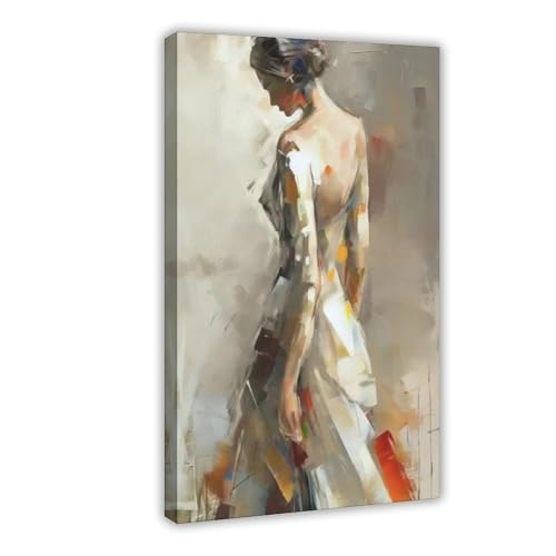 Impressionist Nude Woman Oil Painting Style Wall Art for Bedroom