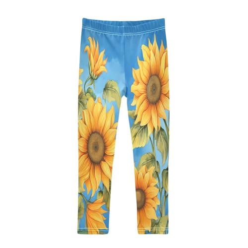 Bolaz Toddler Girls Leggings Printed Yoga Pants Leggings Five Sunflowers for Kids