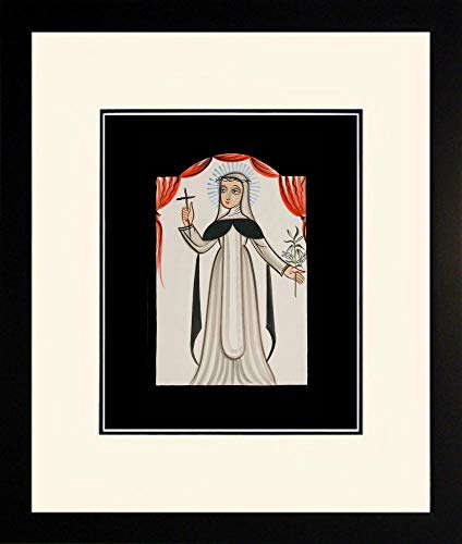 Trinity Stores Wall Framed Religious Art Print - Double Mat Black-11x14 St. Catherine of Siena by Br. Arturo Olivas, OFS