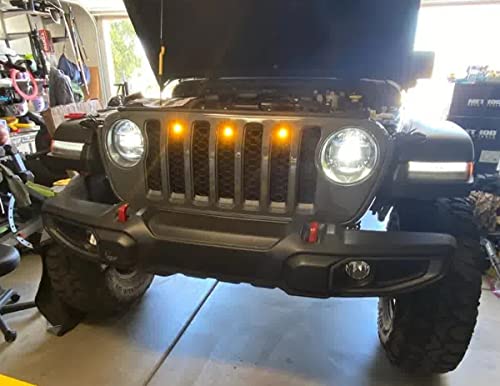 Kit 3 luces LED ámbar para parrilla Jeep Wrangler JL y Gladiator JT miniatura 4