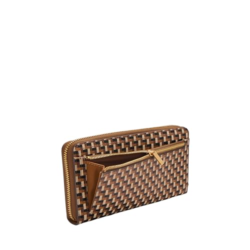Image of Fossil Women's Logan Leather RFID-Blocking Zip Around Clutch Wallet with Wristlet Strap for Women