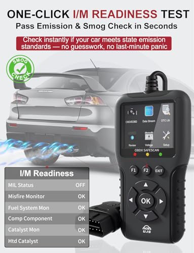UJS Enhanced Universal OBD2 Scanner, Check Engine Code Reader - 45000+ Fault Codes, Live Data, I/M Readiness, Battery Voltage Check, Read & Clear Error Codes for All OBDII Protocol Car 1996+