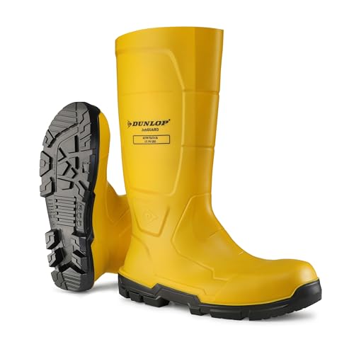 Image of DUNLOP Protective Footwear, Acifort JobGUARD full safety, 100% Waterproof, Polyblend PVC Material, Steel toe, Rubber Boots, UNISEX, Yellow, Size 5-15