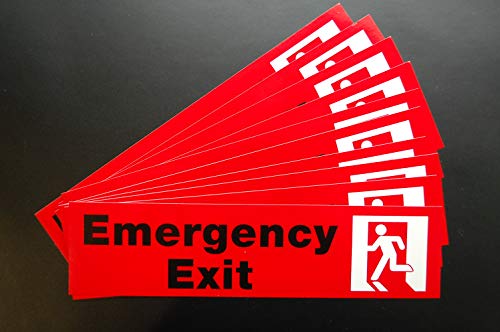 Emergency Exit Vinyl Decal (10 Pack) (X10 PS41)