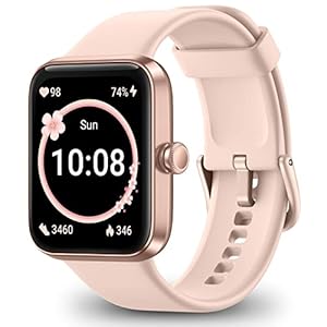 Konitee スマートウォッチ レディース 1.69インチ大画面 最新 Bluetooth 5.2 心拍 活動量計 歩数計 フィットネストラッカー 睡眠管理 DIY文字盤 Smart Watch 5ATM防水 女性用 腕時計 スポーツウォッチ 音楽再生コントロール 着信＆メッセージ通知 iPhone/アンドロイド対応 日本語取説付き ピンク