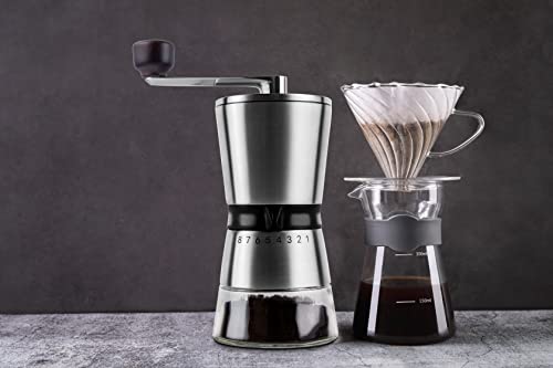 Manual Coffee Grinder, Portable Coffee Bean Grinder With Conical Ceramic Burrs, Adjustable Settings, No-Power, For Espresso French Press Drip Coffee, Suitable For Camping And Home Use #TOP2