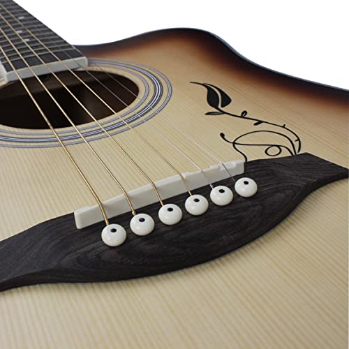 MEIeynt Guitare, kit de débutant pour Guitare Acoustique à pan coupé de 40 Pouces Guitarra Acustica avec Micro pour… - Les Beatles, Paul McCartney, John Lennon, RIngo Starr, George Harrison MEIeynt Guitare, kit de débutant pour Guitare Acoustique à pan coupé de 40 Pouces Guitarra Acustica avec Micro pour… – Image 4