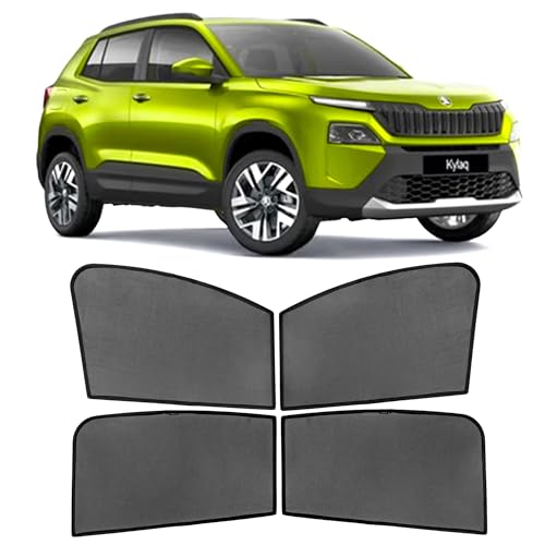 Image of AutoStory Custom Fit Black Mesh Car Sunshade for Kylaq | UV & Heat Protection Car Window Curtains | Privacy Car Sun Shade | Breathable Vehicle Specific Side Window Shades