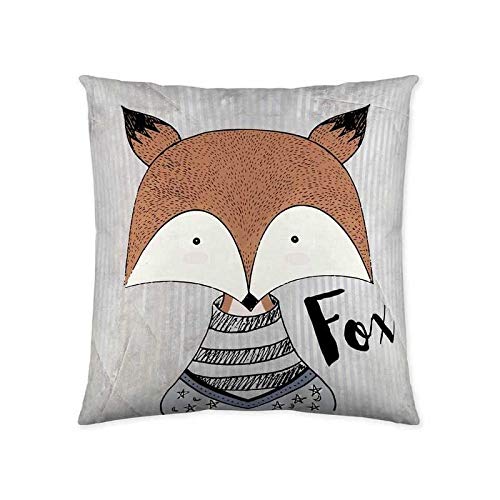 etérea Cojín decorativo de algodón de zorro, 40 x 40 cm, funda de almohada decorativa, sin relleno, Öko-Tex, funda de cojín estándar para sofá, salón dormitorio, impresión digital en ambos lados y