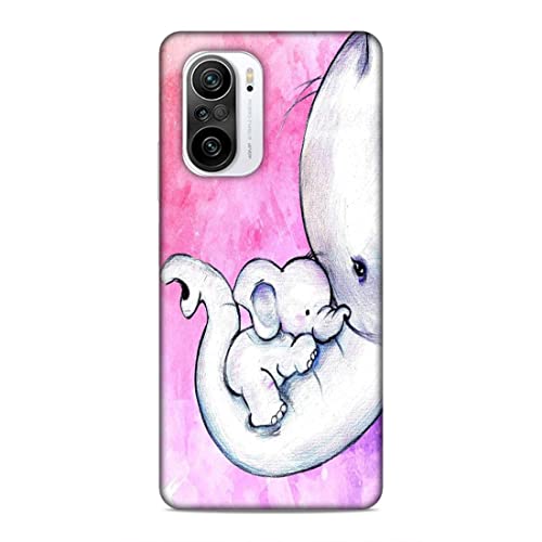 Image of Printed Mobile Back Hard Case Cover for Xiaomi Redmi K40 Pro /Xiaomi Redmi K40 Pro Plus /Xiaomi Poco F3 | Cute Elephant, Baby Elephant, Mom's Love -2202