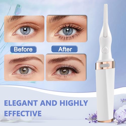 Recourbe-cils chauffant clip outil de maquillage blanc rechargeable 3 modes