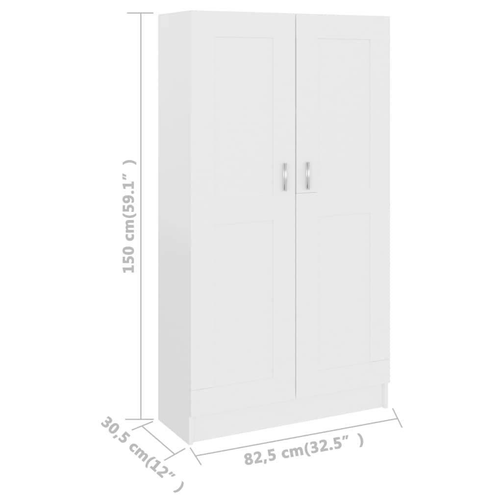 Armadietto in Holz Bücherschrank Aktenschrank Armadietto per Garage Armadio Ufficio Mobili Uffici-Bianco-150 cm
