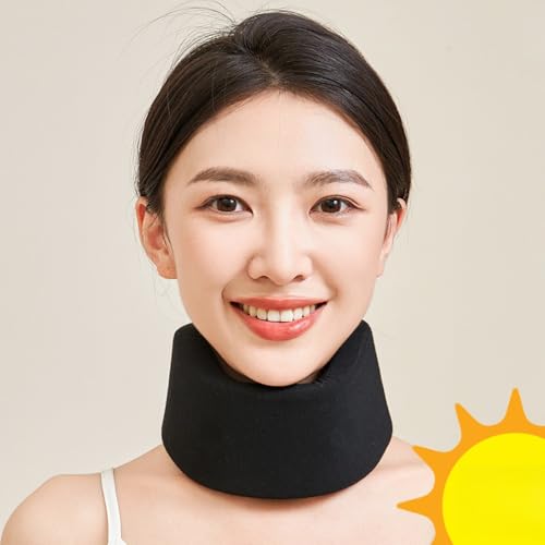 2個入り 首 頸椎 コルセット カラー ソフト ネックサポーター 家庭 就寝用 仕事 洗えるカバー 男女兼用 鈍色 (冬バージョン黛黒,M)