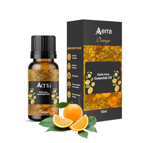 Image of Aerra Orange Essential Oil 15ml | Diffuser 100% pure steam-distilled. Triple-tested purity. Amber glass + dropper. Soft floral aroma. Diffuser, aroma lamp, skin & hair. Potpourri. Vegan. Daily use.
