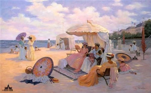 Amazon.com: Christa Kieffer - A Day at the Beach, 1900 Canvas
