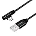 Produktbild USB 2.0 Anschlusskabel, USB (Typ A) zu Micro-USB 90° abgewinkelt, schwarz, 1m
