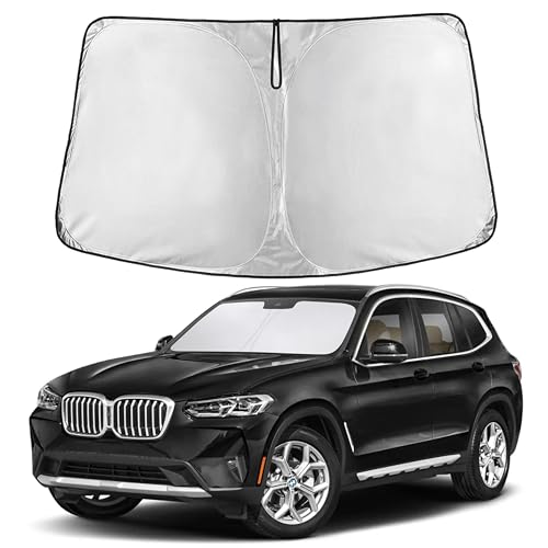 Image of EcoNour Windshield Sunshade Compatible for BMW X3 2018-2024, 2025, 2026 Including sDrive30i, xDrive30i, M40i, and Hybrid Trims, Sun Visor for Front Window Sun Shade Cover, Car Accessories