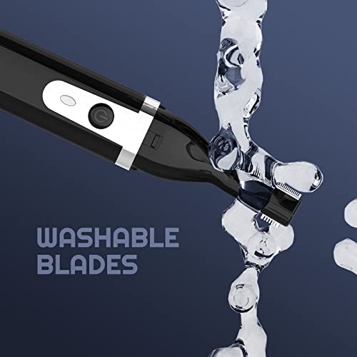 Dapsang Eyebrow Trimmer Electric Eyebrow Razor For Men, Rechargeable Facial Hair Shaver Painless Detail Trimmer With Replacement Blade For Face Beard Neck (Black) #TOP6