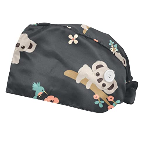 Casquette koala pour le travail en cuisine ou laboratoire pour hommes et femmes actifs en lot de 2