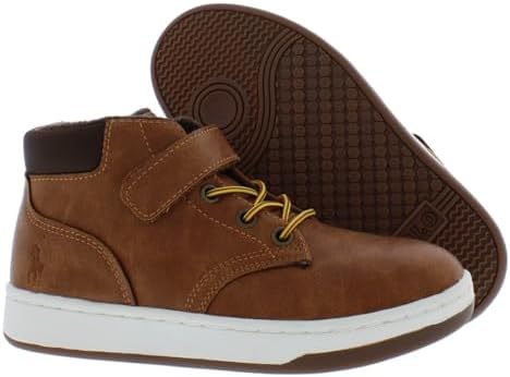 POLO RALPH LAUREN Boy's Polo Court Sneaker Boot (Little Kid) Tan Burnished 12 Little Kid M | Image 3