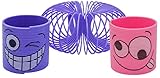  SRV Hub® Magic Spring Slinky para niños (2 unidades) – Juguete Slinky de plástico divertido para la cara, varios diseños de primavera, bolsa de fiesta para niños mayores de 3 años (morado y rosa)