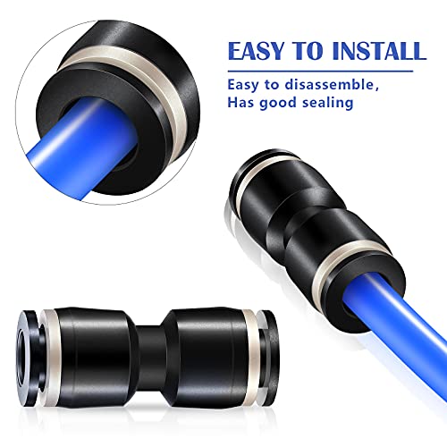 Hotop Push To Connect Fittings Air Line Pneumatic Fittings Kit 60 Pieces Quick Release Pneumatic Connectors 15 Splitters 15 Elbows 15 Tee 15 Straight Tubes thumb #3