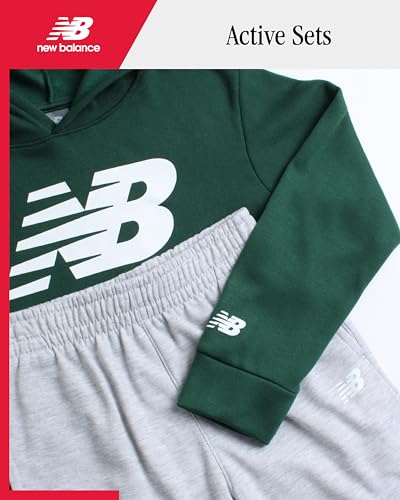 New Balance Boys Sweatsuit Set - 2 Piece Fleece Pullover Hoodie and Jogger Sweatpants - Active Sweatsuit (Sizes 2T-16)2