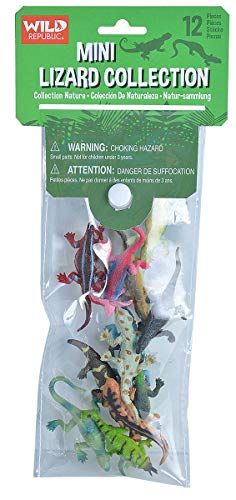 Wild Republic Polybag Mini Eidechse, zwölf Tierarten Aus Dem Eidechse, Geschenktüte für Kinder, Spielfiguren-Tiere, Toll für die Spielzeug-Sammlung