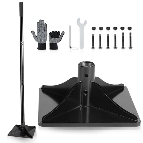 LALAGO Vanga Terreno in Acciaio con Manico da 122cm, Compressore Manuale da Giardino 20,3 x 20,3 cm, Strumento Manomissione a Mano, Tampone per Calcestruzzo per Terreno, Asfalto, Ghiaia e Sabbia