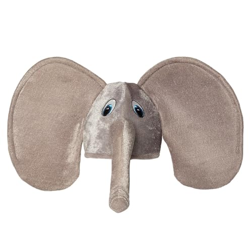 Boland 99949 - Elefante con sombrero de felpa, con orejas y trompa grises, gorro, tocado, carnaval, fiesta temática, fiesta de lemas