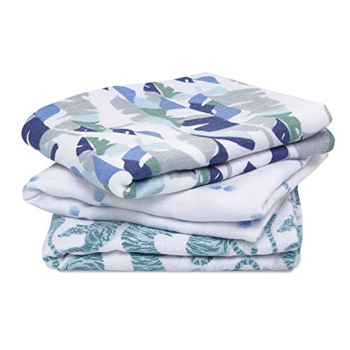 aden + anais musy Spucktücher, Mulltücher-Set für Neugeborene & Kleinkinder aus 100% Baumwoll-Musselin, Mehrzweck-Babytücher für Mädchen & Jungen, 70x70cm, 3er Pack, dancing tigers