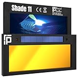 The King Single 1.0 | Shade 11 Gold Auto Darkening Welding Lens | 2' x 4 1/4' x 0.2' | Darkens Automatically And Ultra Clear | Gold Front - Deep Blue Weld View | Ridge Products Royal Series