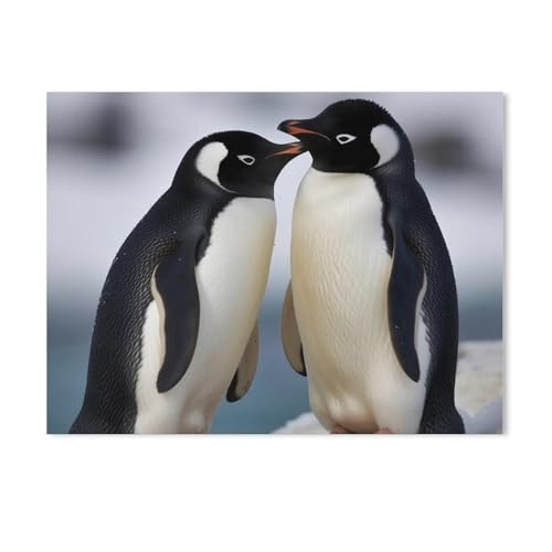 Peinture sur toile I Love Penguins pour sublimer un mur vide