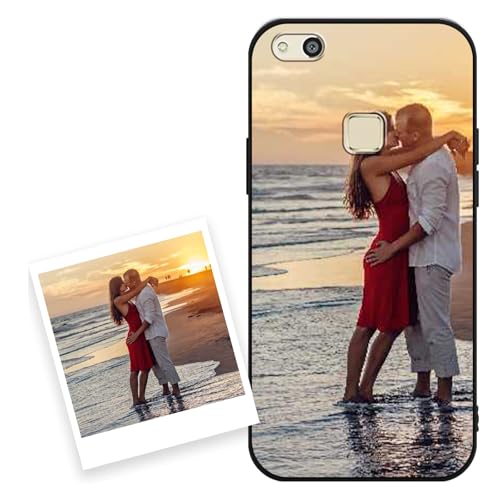 Coiwxmoi Cover Personalizzate per Huawei P10 Lite 5,2'', Personalizzata con Foto Immagine Disegni Personalizzabile Custodia, Personalizzato Personalizzabili Custodie Case per Huawei P10 Lite, Nero