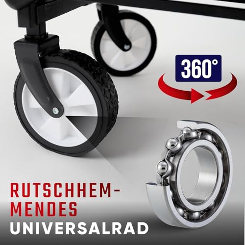 Klappbarer zusammenklappbarer Bollerwagen, Strandkarren mit großer Kapazität, Stabiler klappbarer Bollerwagen tragbar, zusammenklappbarer Wagen für Sport, Einkauf, Camping – Bild 6