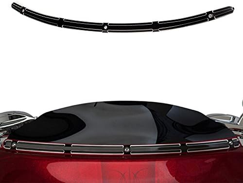 Motorcycle Black CNC Slot Track Fairing Windshield Windscreen Wind Screen Shield Trim for Harley Touring Electra Street Glide Ultra Limited Tri Glide 2014-2020