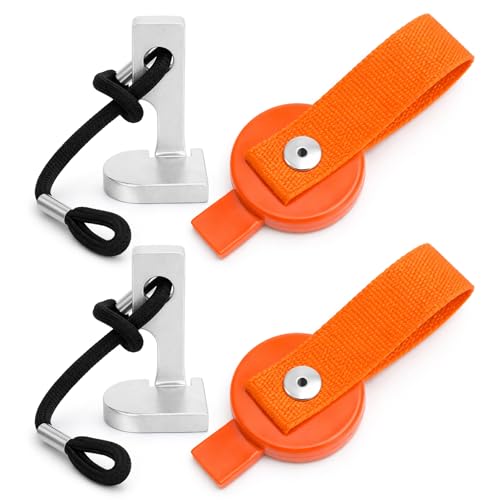 Hicarer 4 Pcs Trailer Brake Lockout Key Set - 2 Manual & 2 Magnetic Orange Surge Brake Lockout Keys, Compatible with Most Boat, Rv, Standard SAE Size
