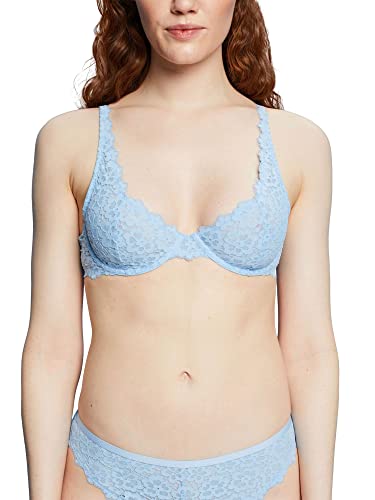ESPRIT Damen Flower LACE Underwire Bra Geformter BH, Pastel Blue, 85 C