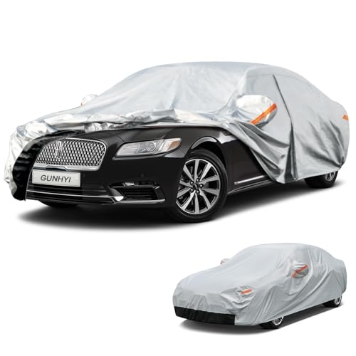 Image of GUNHYI 6 Layer Car Cover Custom Fit Lincoln Continental (1988-2026) Waterproof All Weather, Heavy Duty Outdoor Snow Sun Rain Uv Protection (Ships from US Warehouse, Delivery 3-8 Days)