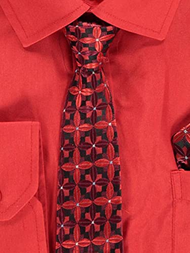 Kids World Big Boys' Dress Shirt & Tie - red, 184